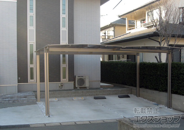 熊本県合志市のLIXIL リクシル（トステム）のカーポート エックスルーフ ワイド 積雪〜20cm対応 施工例