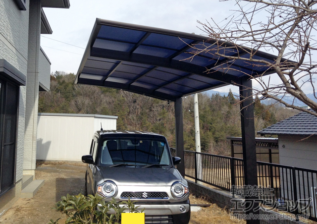 岐阜県中津川市ののカーポート プレシオスポート 積雪〜20cm対応 施工例