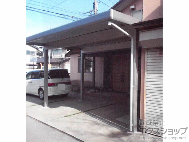 石川県能美市ののカーポート ジーポートneo 積雪100cmAタイプ 2台用 角柱4本 積雪〜100cm対応 施工例