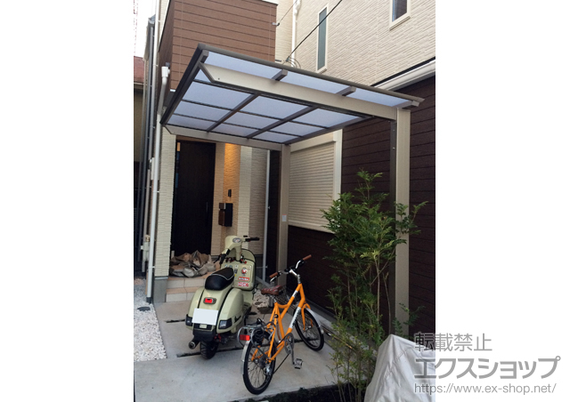 神奈川県横浜市ののサイクルポート・駐輪場 アーキフィット ミニ 積雪〜20cm対応＋輪止め 29型用 1セット 施工例