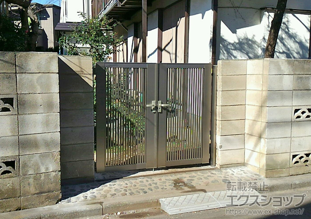 東京都杉並区のの門扉 ライシス門扉2型 両開き 門柱使用 施工例