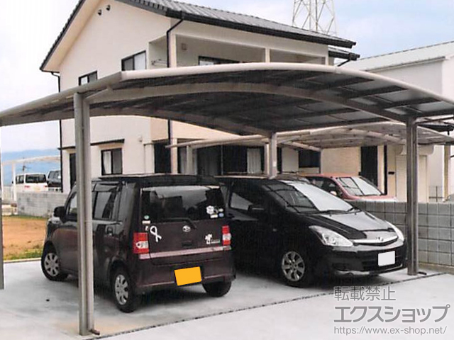 佐賀県伊万里市のLIXIL リクシル（トステム）のカーポート カーブポートシグマIII ワイド 積雪〜20cm対応 施工例