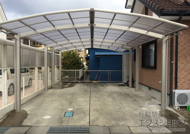 兵庫県西脇市ののカーポート レイナポートグラン M合掌 縦連棟　積雪〜20cm対応 施工例