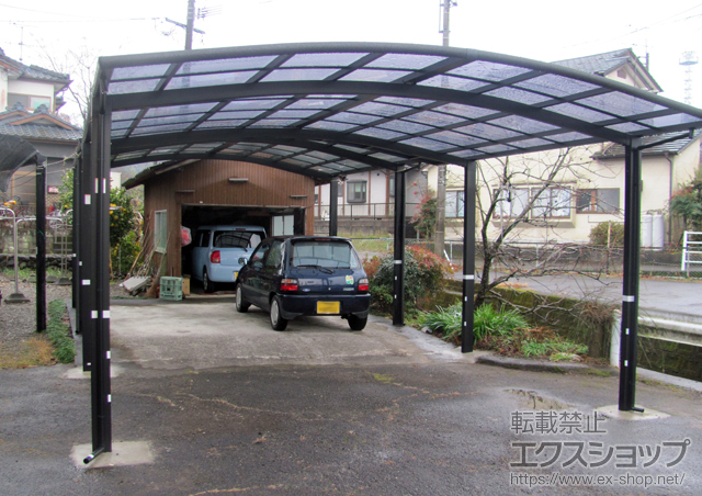 熊本県人吉市のLIXIL リクシル（トステム）のカーポート カーブポートシグマIII ワイド 積雪〜20cm対応 施工例