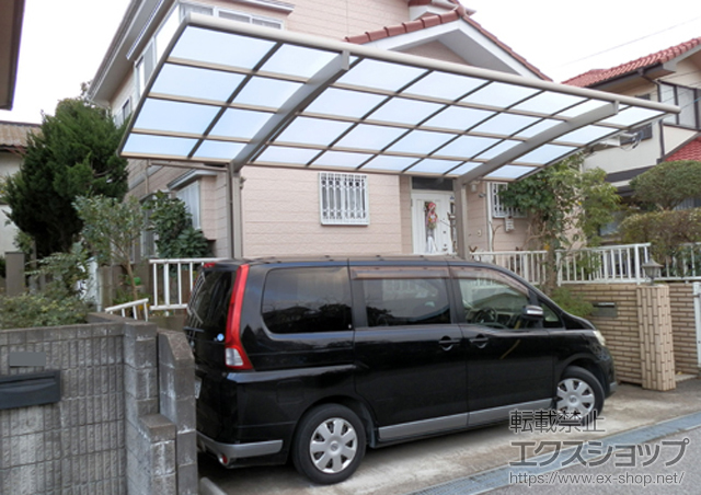 千葉県袖ケ浦市のLIXIL リクシル（トステム）のカーポート カーブポートシグマIII 積雪〜20cm対応 施工例