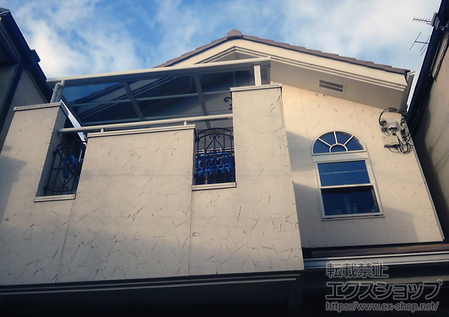 京都府京都市のLIXIL リクシル（トステム）のバルコニー・ベランダ屋根 ライザーテラスII F型 屋根タイプ 単体 積雪〜20cm対応 施工例