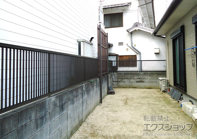 愛媛県松山市ののフェンス・柵 プレスタフェンス 2型 細たて桟 フリーポールタイプ 施工例