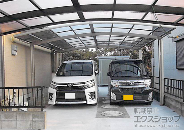 福岡県宮若市のLIXIL リクシル（トステム）のカーポート カーブポートシグマIII ワイド 積雪〜20cm対応 施工例