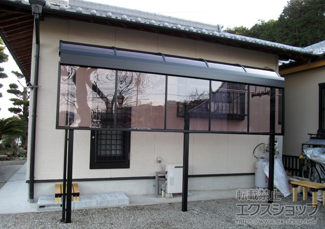 三重県津市のLIXIL リクシル（トステム）のテラス屋根 パワーアルファ RB型 テラスタイプ 単体 積雪〜30cm対応 施工例