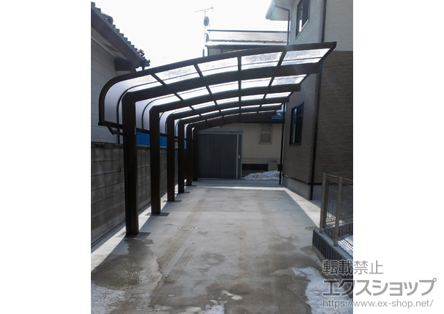 宮城県仙台市ののカーポート レイナキャップポートグラン50 縦連棟　積雪〜50cm対応 施工例