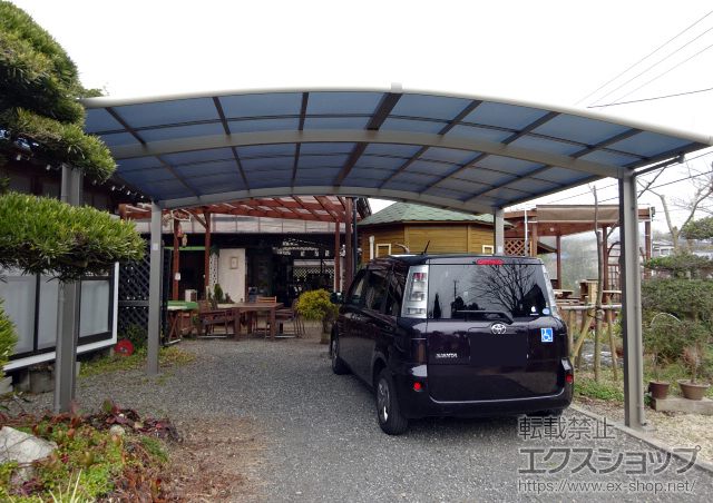 千葉県木更津市のLIXIL リクシル（トステム）のカーポート カーブポートシグマIII ワイド 積雪〜20cm対応 施工例