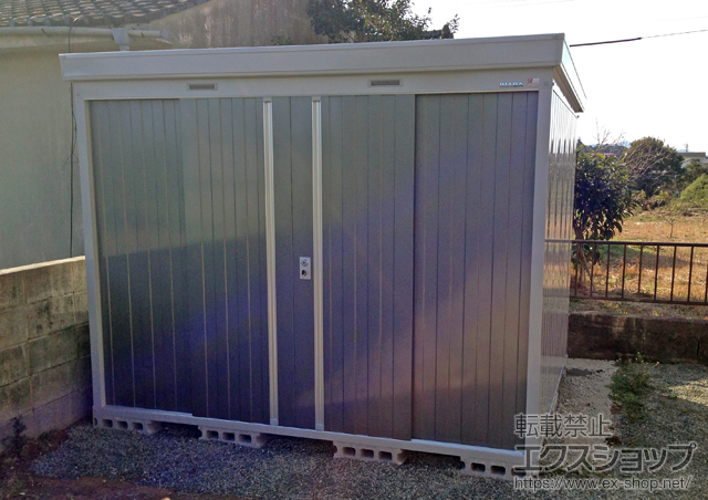 鹿児島県薩摩川内市のの物置・屋外倉庫 ネクスタ 一般型(NXN-60S)＋ 雨とい 施工例