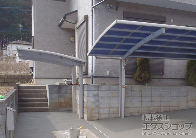 千葉県山武市ののサイクルポート・駐輪場 レイナポートグランミニ 積雪〜20cm対応＋屋根ふき材補強部品 1セット 施工例