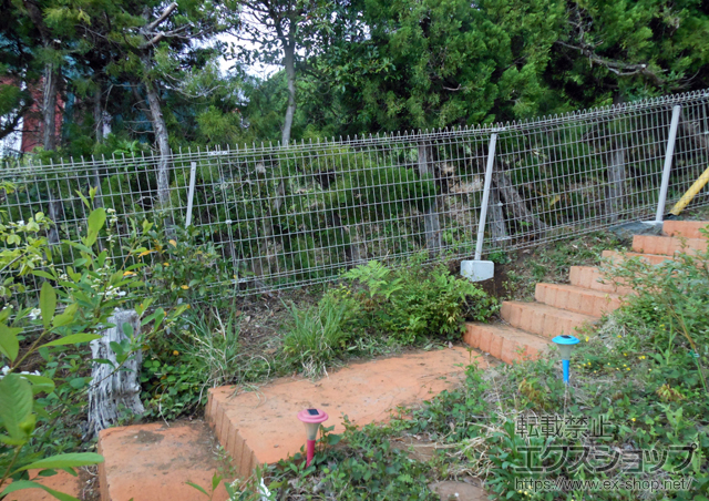 静岡県田方郡函南町ののフェンス・柵 メッシュフェンス G10-R 自由柱施工 施工例