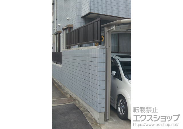 宮城県仙台市ののフェンス・柵 エクスラインフェンス22型 自由柱仕様 施工例