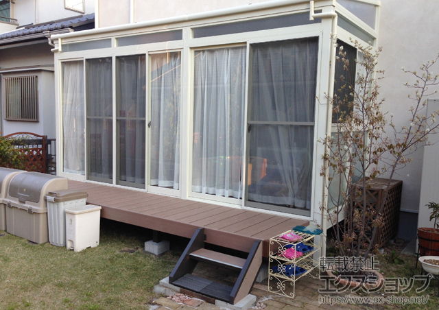 神奈川県南足柄市ののウッドデッキ 樹ら楽ステージ+樹ら楽ステップ 1段 施工例