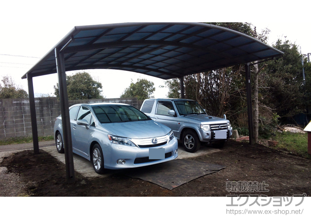 宮崎県児湯郡木城町のLIXIL リクシル（トステム）のカーポート カーブポートシグマIII ワイド 積雪〜20cm対応 施工例