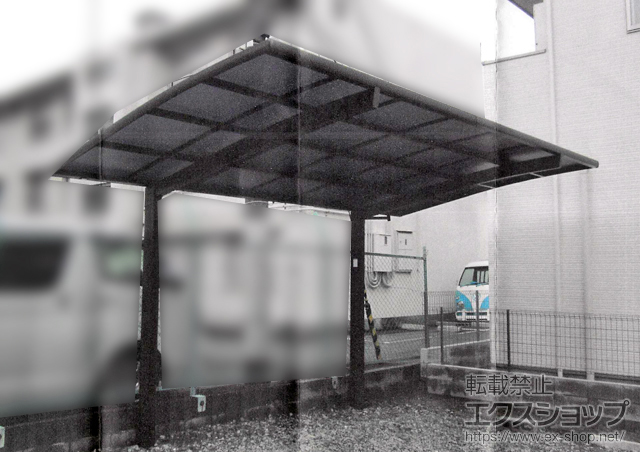 大阪府茨木市のLIXIL リクシル（トステム）のカーポート カーブポートシグマIII 積雪〜20cm対応 施工例