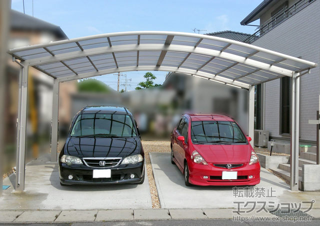 三重県鈴鹿市ののカーポート レイナツインポートグラン　積雪〜20cm対応+屋根ふき材補強部品 2セット 施工例