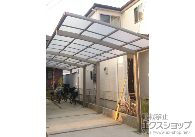 千葉県松戸市のLIXIL リクシル（トステム）のカーポート カーブポートシグマIII 縦連棟 積雪〜20cm対応 施工例