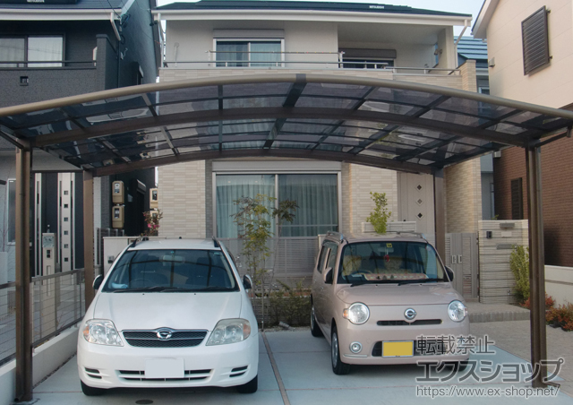 愛知県豊田市のLIXIL リクシル（トステム）のカーポート カーブポートシグマIII ワイド 積雪〜20cm対応 施工例