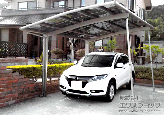 宮城県宮城郡利府町のLIXIL リクシル（トステム）のカーポート カーブポートシグマIII 耐風圧強度仕様 積雪〜30cm対応＋耐風圧強度仕様部材一式 施工例