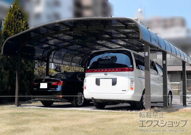 東京都府中市のLIXIL リクシル（トステム）のカーポート テールポートシグマIII ワイド 延長 積雪〜20cm対応 施工例
