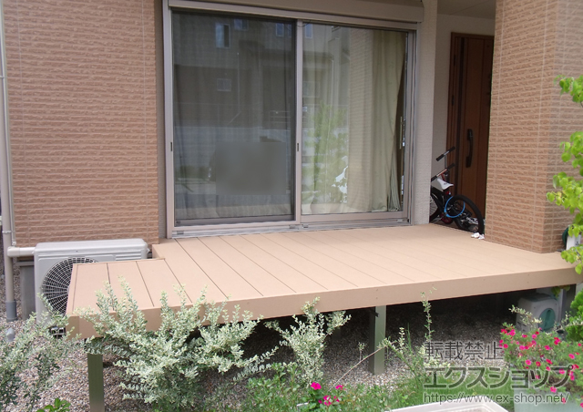 愛知県春日井市ののウッドデッキ リウッドデッキ200 異型 施工例