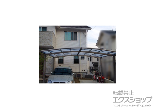 奈良県生駒市のLIXIL リクシル（トステム）のカーポート カーブポートシグマIII ワイド 積雪〜20cm対応 施工例