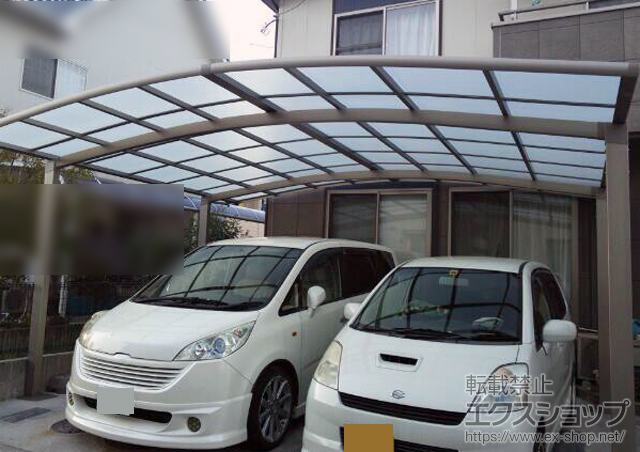 愛媛県松山市のLIXIL リクシル（トステム）のカーポート カーブポートシグマIII ワイド 積雪〜20cm対応 施工例