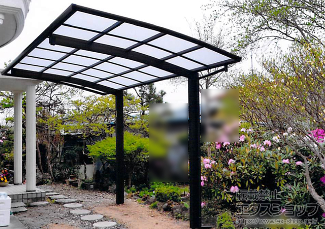 宮城県仙台市ののカーポート プレシオスポート 積雪〜20cm対応＋着脱式補助柱　2本入り 施工例