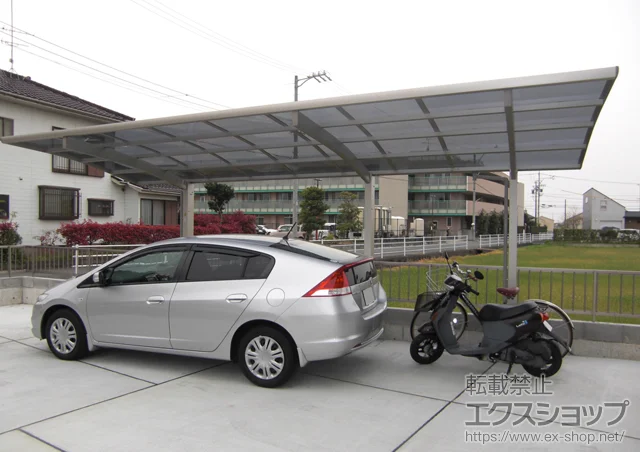 静岡県流山市のLIXIL リクシル(トステム)のカーポート レイナポートグラン 延長 積雪〜20cm対応 施工例