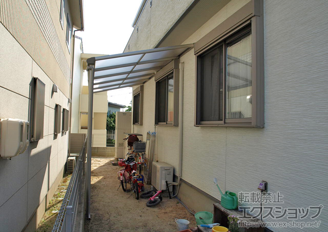 広島県東広島市ののテラス屋根 プレシオステラス F型 テラスタイプ 連棟　積雪〜20cm対応 施工例