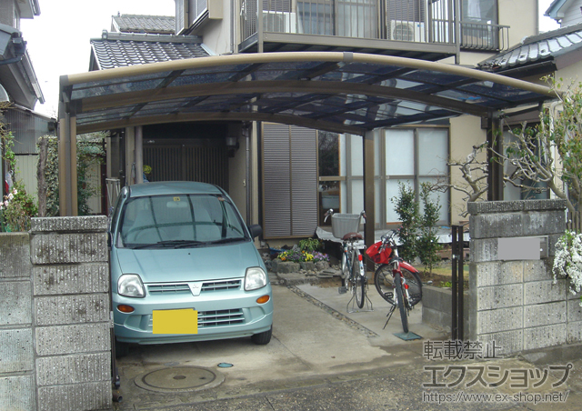 千葉県我孫子市のLIXIL リクシル（トステム）のカーポート カーブポートシグマIII ワイド 積雪〜20cm対応 施工例