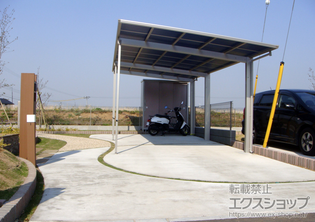 千葉県木更津市ののカーポート エフルージュグラン 延長 耐風圧強度仕様 積雪〜30cm対応 施工例