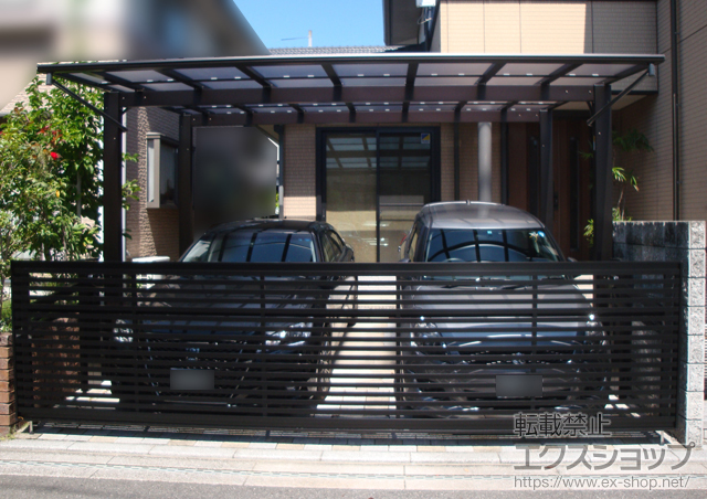 広島県広島市ののカーゲート ワイドオーバードアS3型 電動式 施工例