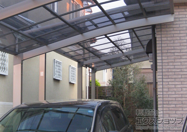 奈良県香芝市のLIXIL リクシル（トステム）のカーポート ルーフポートシグマIII 延長 積雪〜20cm対応 施工例