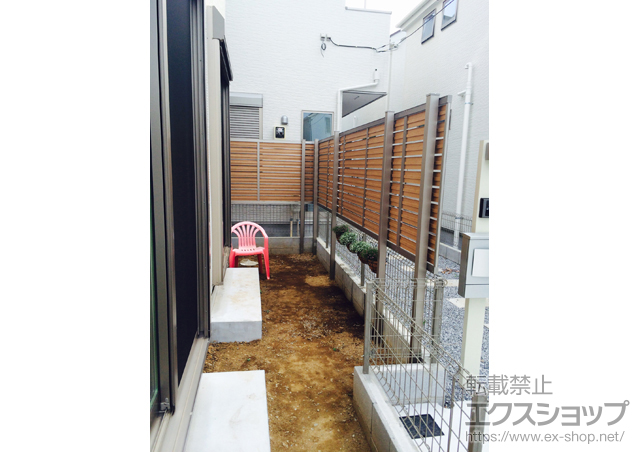 東京都日野市のLIXIL リクシル(新日軽)のフェンス・柵 セレビューRP3型 2段柱施工 施工例