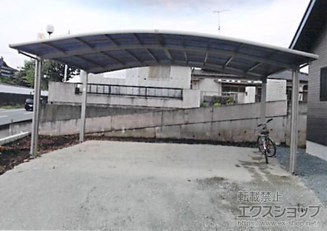 熊本県菊池市のLIXIL リクシル（トステム）のカーポート カーブポートシグマIII ワイド 積雪〜20cm対応 施工例