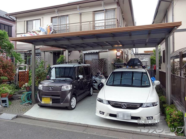 埼玉県川越市ののカーポート アーキデュオ プレミアムワイド マテリアルカラー 積雪〜20cm対応 施工例