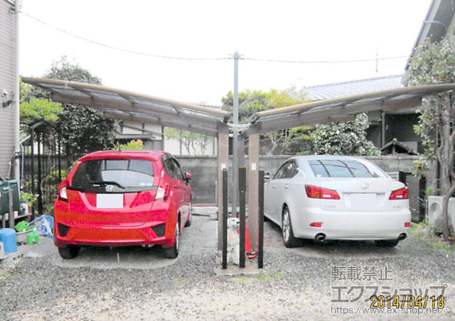 茨城県水戸市のLIXIL リクシル（トステム）のカーポート カーブポートシグマIII 積雪〜20cm対応 施工例