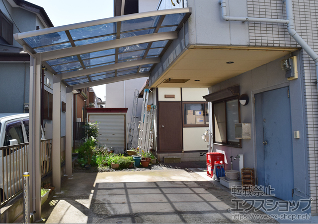 千葉県八千代市のLIXIL リクシル（トステム）のカーポート ルーフポートシグマIII 1500 積雪〜50cm対応　標準後枠 施工例