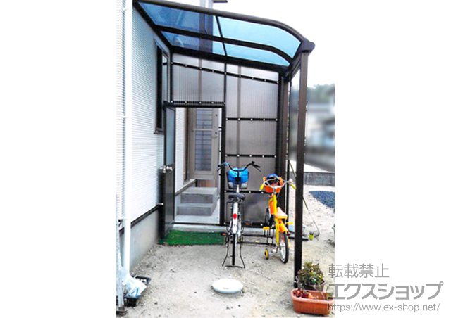 鳥取県東伯郡北栄町ののテラス屋根 プレシオステラス R型 テラスタイプ 単体 積雪〜20cm対応 施工例