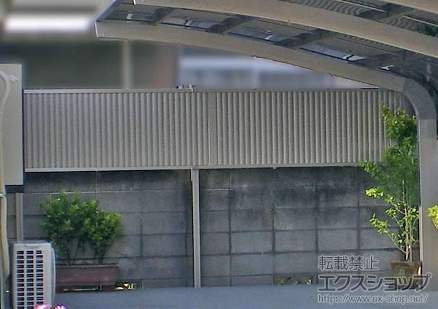 愛媛県松山市ののフェンス・柵 プリレオR6型フェンス 多段柱施工 施工例