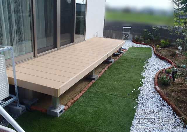 徳島県徳島市ののウッドデッキ リウッドデッキ 200＋リウッドステップ5型 施工例