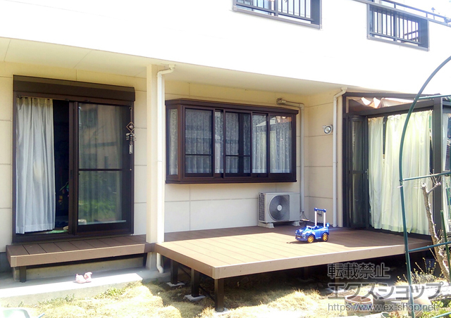 静岡県富士市ののウッドデッキ リウッドデッキ200 異型 施工例