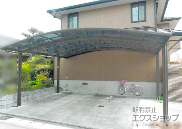 岐阜県羽島市のLIXIL リクシル（トステム）のカーポート カーブポートシグマIII ワイド 積雪～20cm対応 施工例