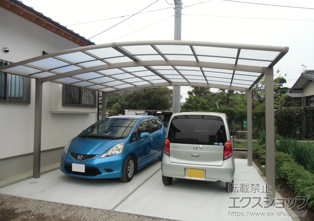 熊本県熊本市のLIXIL リクシル（トステム）のカーポート カーブポートシグマIII ワイド 積雪〜20cm対応 施工例