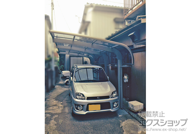 神奈川県川崎市のLIXIL リクシル（トステム）のカーポート テールポートシグマIII 延長 積雪〜20cm対応 施工例