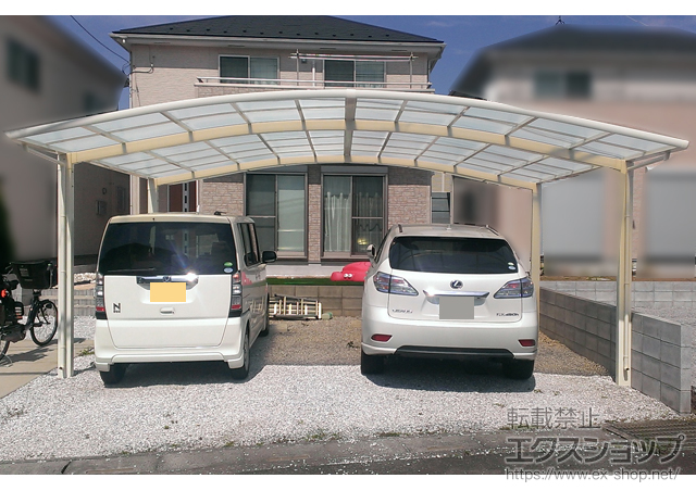 埼玉県川越市のLIXIL リクシル（トステム）のカーポート カーブポートシグマIII ワイド 積雪〜20cm対応 施工例